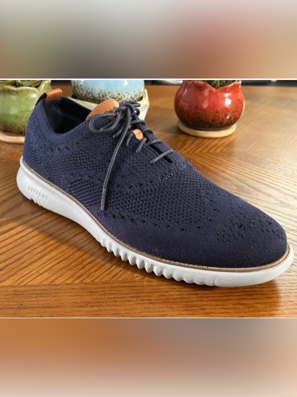 Men’s Cole Haan Navy Knit Wingtip 2.ZERO GRAND Shoes 13M